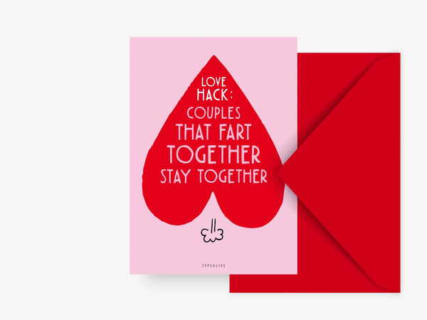 Postikortti - PIERU ja parisuhde -  Postcard / Love Hack
