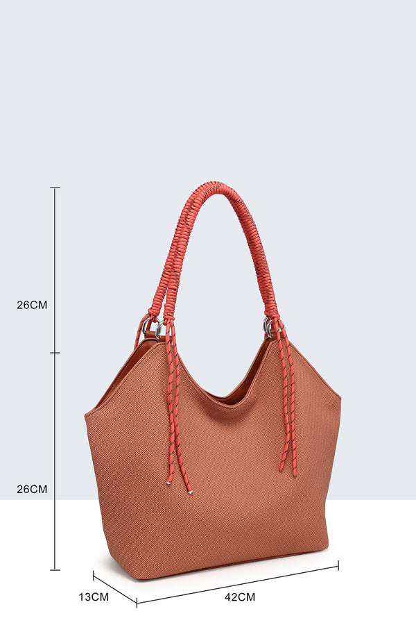 A&E - 11144-BV PU canvas-effect tote Handbag