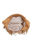 A&E - 28936-BV Bohemian-style shoulder bag with fringe and studs