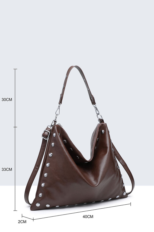 A&E - 28953-BV Studded hobo shoulder bag