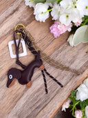 Bag charm and keychain Dog and square PC13