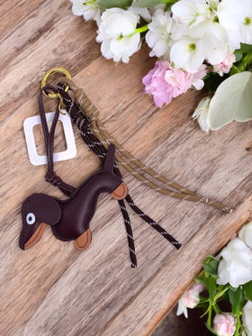 Bag charm and keychain Dog and square PC13